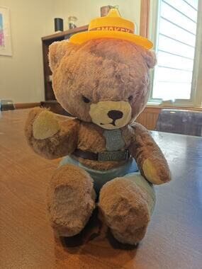 VINTAGE 1950's or 60's IDEAL SMOKEY THE BEAR STUFFED ANIMAL TOY